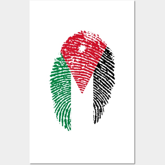 Jordan Flag On A Finger print | Love Jordan Wall Art by TheAlmighty1